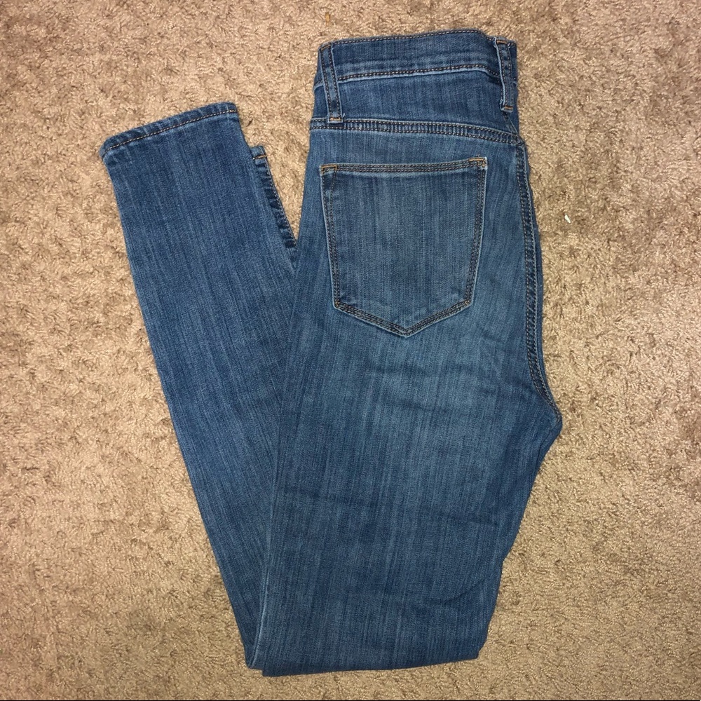 Gap skinny super high rise medium wash jeans